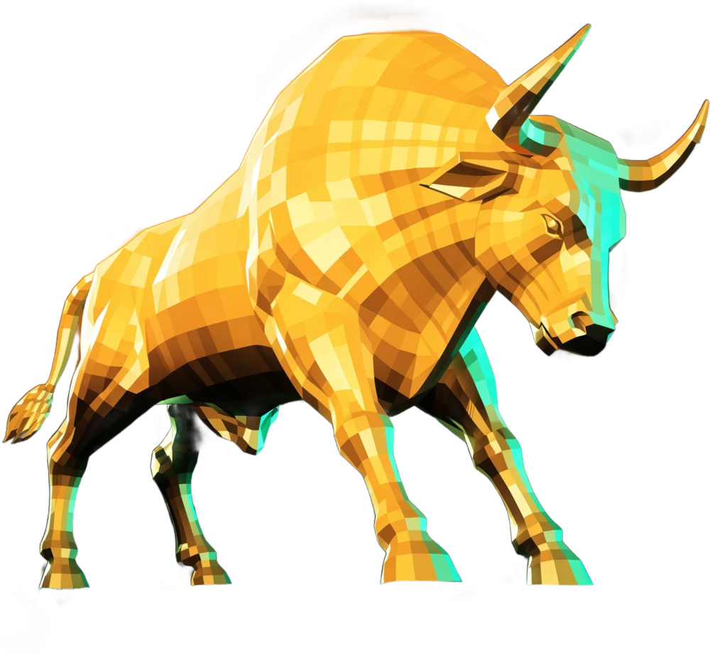Golden bull statue
